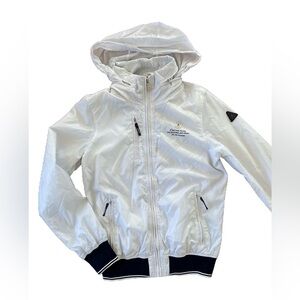 Gaastra Full Zip Windbreaker Jacket w Hooded Collar White Long Sleeve Women’s L